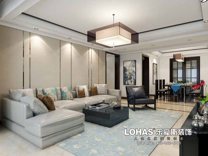 啟銳園小區(qū)135三室兩廳新中式簡(jiǎn)約風(fēng)格