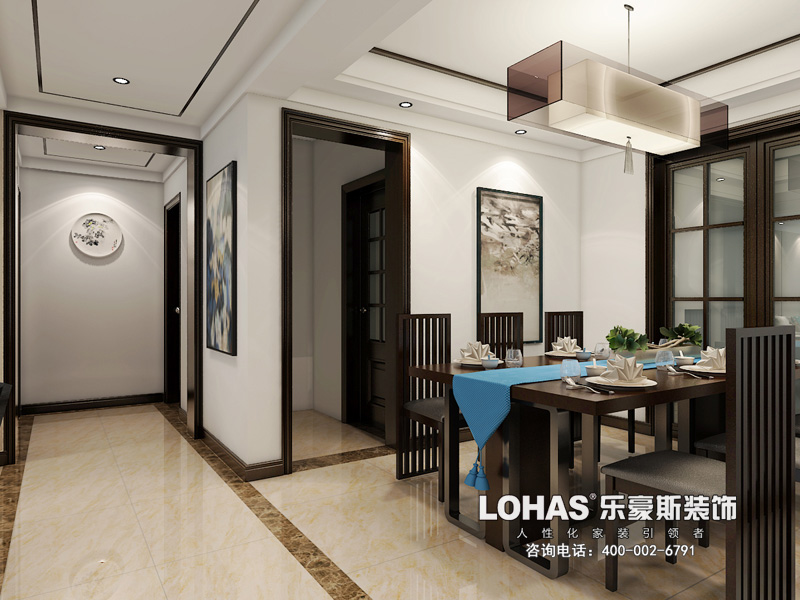 啟銳園小區(qū)135三室兩廳新中式簡(jiǎn)約風(fēng)格