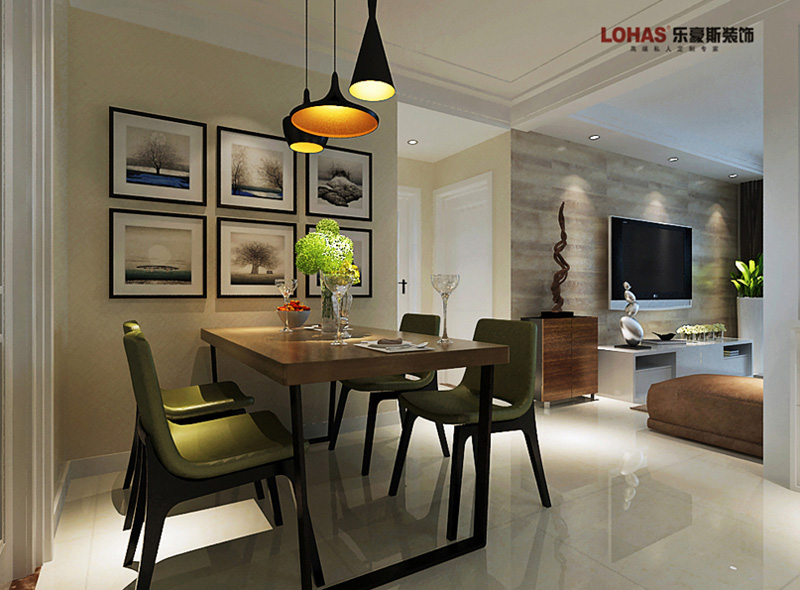 保利花園92㎡兩室兩廳現(xiàn)代簡約裝修效果圖