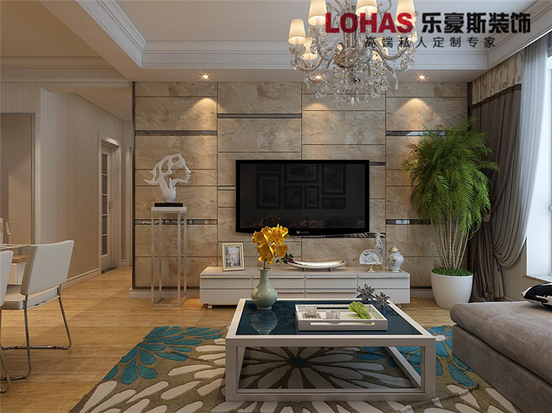 上東區(qū)98平米兩室現(xiàn)代風(fēng)格裝修效果圖