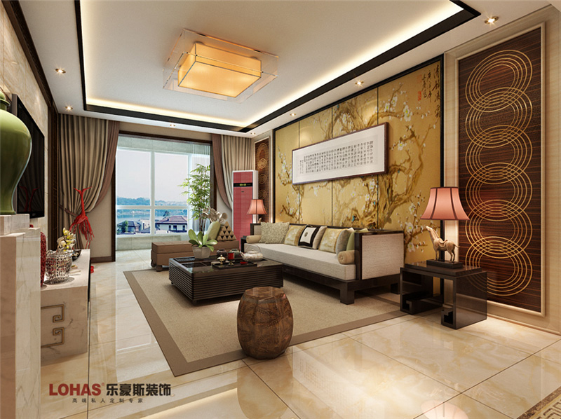 潤澤園130平三室兩廳中式風(fēng)格裝修效果圖