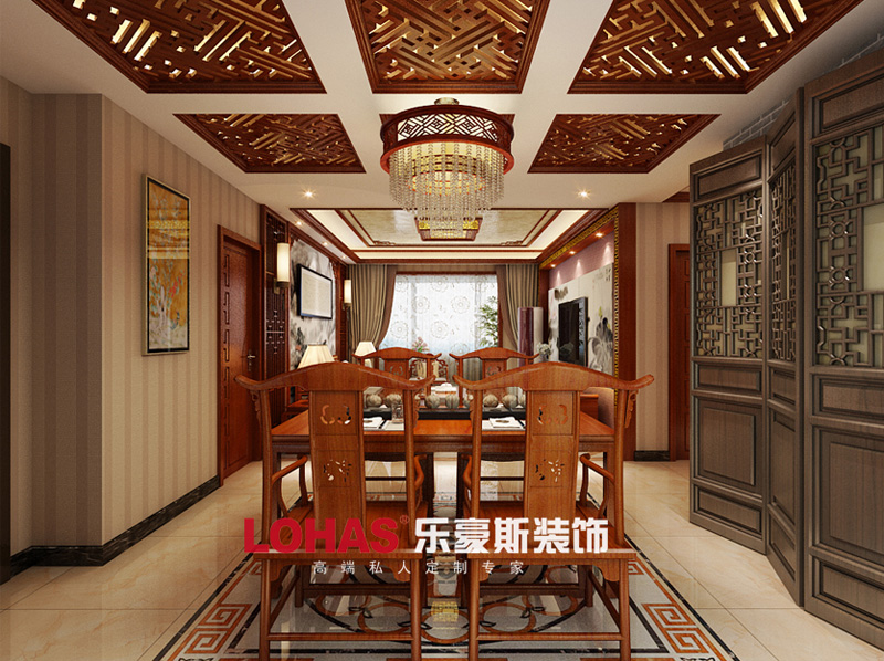 翠堤春曉94平三室兩廳兩衛(wèi)中式裝修風(fēng)格效果圖