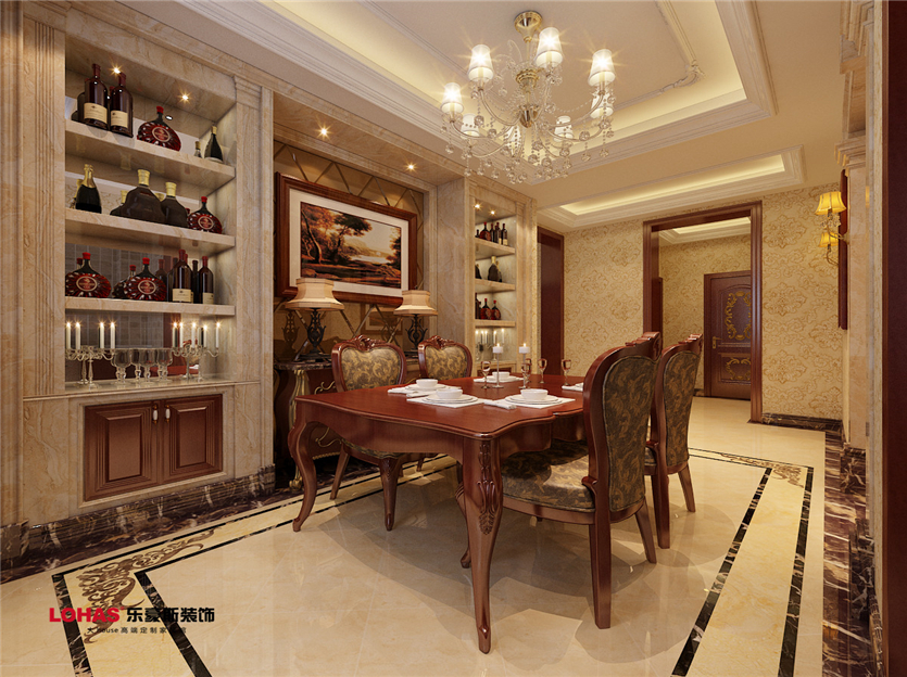 正定盛華公館190平美式裝修效果圖