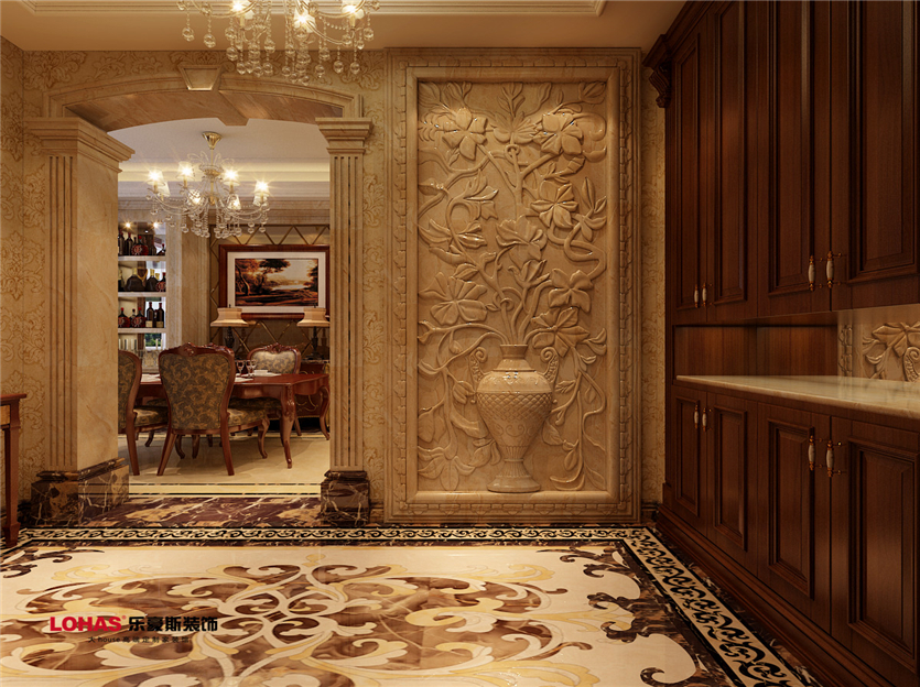 正定盛華公館190平美式裝修效果圖