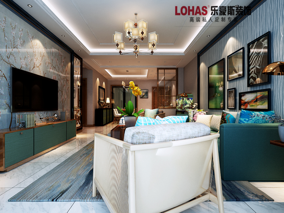 盛益華苑兩室130平米現(xiàn)代簡(jiǎn)約風(fēng)格裝修效果圖