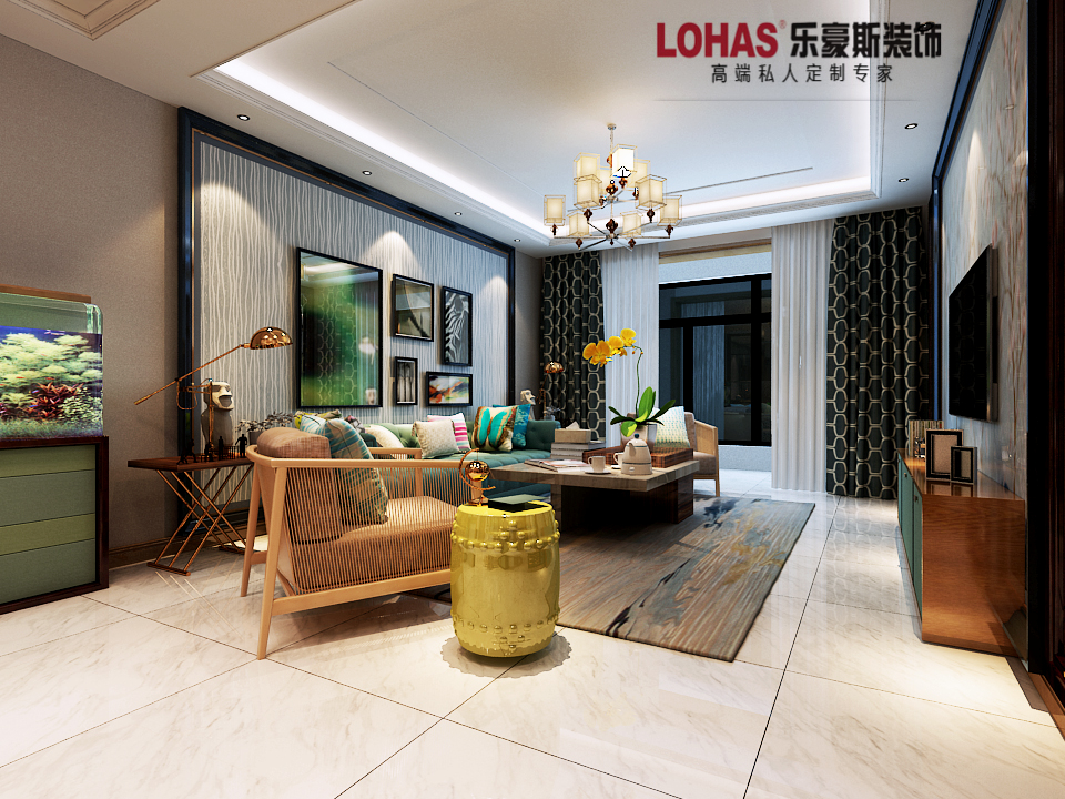 盛益華苑兩室130平米現(xiàn)代簡(jiǎn)約風(fēng)格裝修效果圖