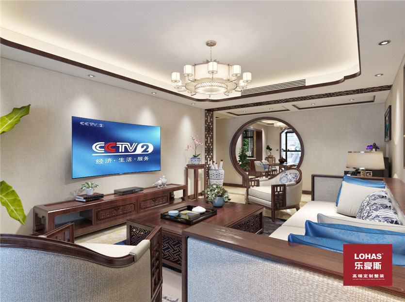 匯君城140平三室新中式風格裝修效果圖