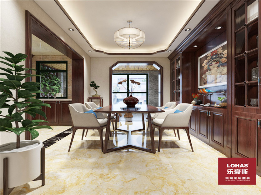 匯君城140平三室新中式風格裝修效果圖