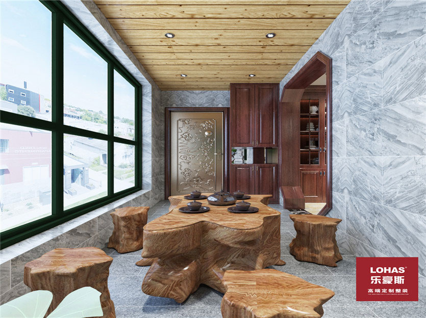 匯君城140平三室新中式風格裝修效果圖