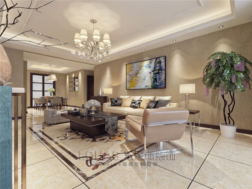 碧景園140平米三室二廳平簡(jiǎn)約風(fēng)格裝修效果圖