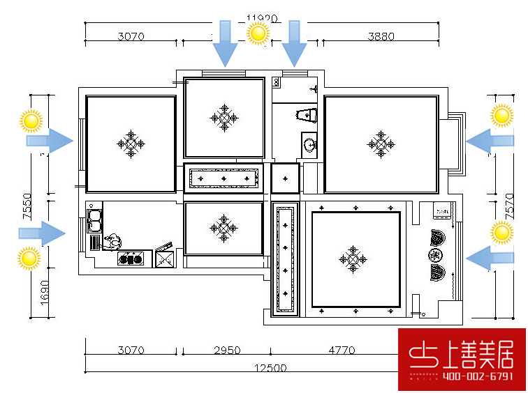 邢臺(tái)金都華府100平三室一廳現(xiàn)代簡約風(fēng)格裝修效果圖