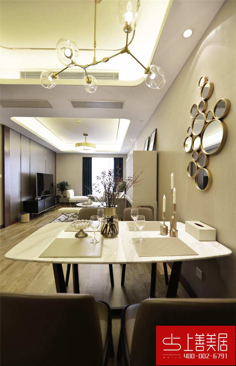 瑞府90平兩室兩廳簡歐風格裝修效果圖