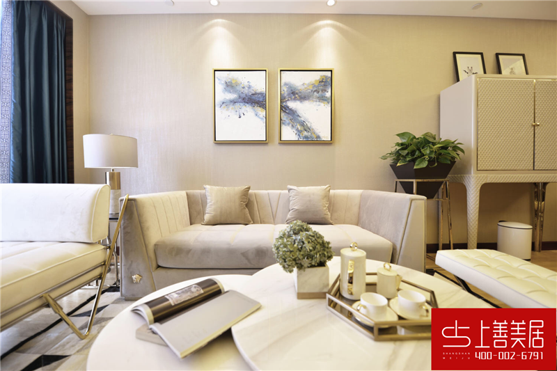 瑞府90平兩室兩廳簡歐風格裝修效果圖