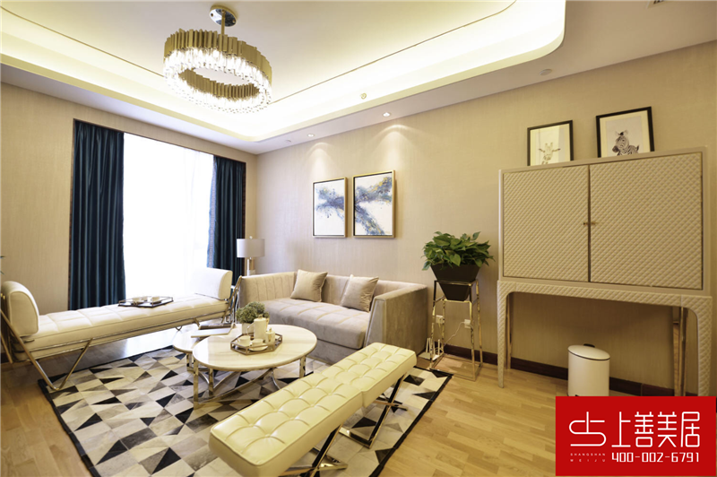 瑞府90平兩室兩廳簡歐風(fēng)格裝修效果圖