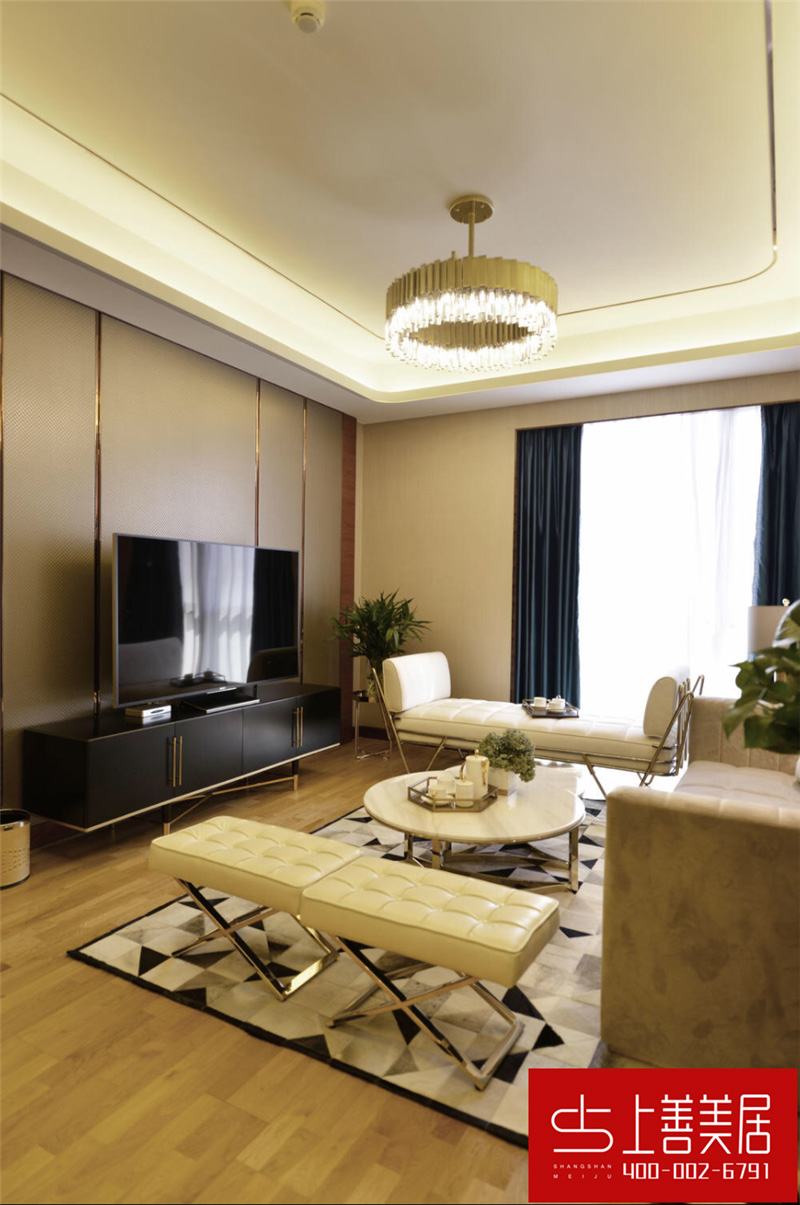 瑞府90平兩室兩廳簡歐風格裝修效果圖