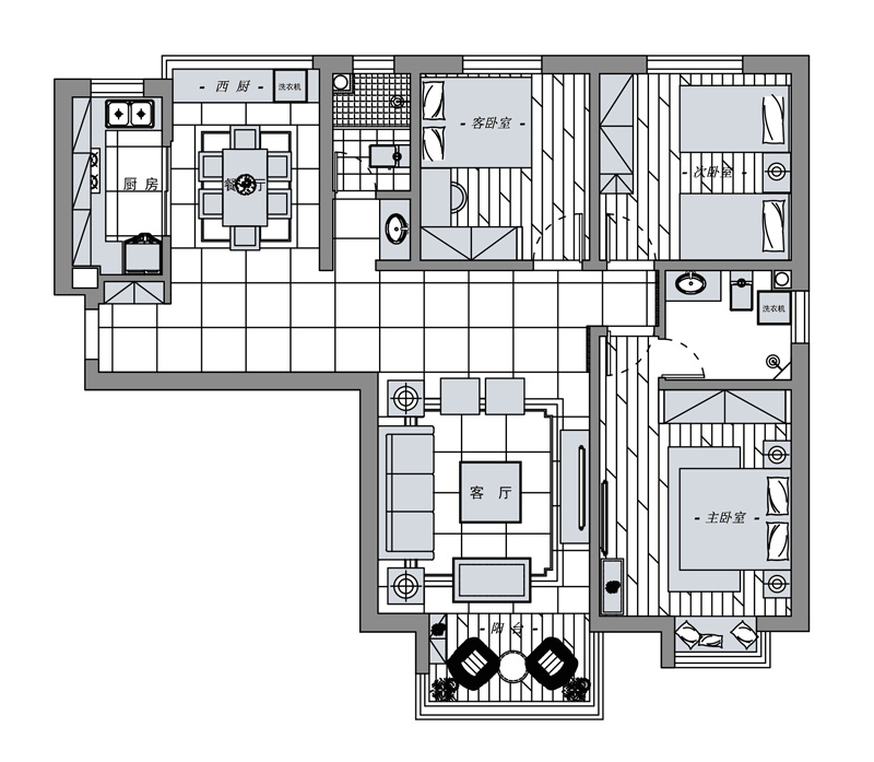 瑞城B區(qū)/132平/新中式