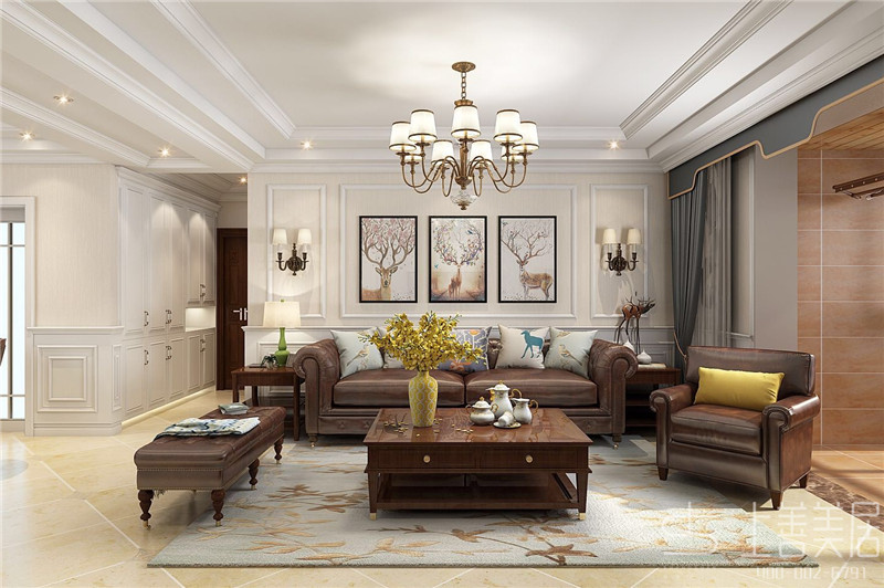 保利拉菲朗菲園147平美式裝修效果圖