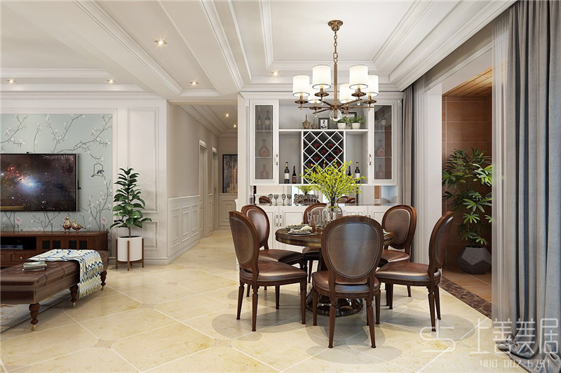 保利拉菲朗菲園147平美式裝修效果圖