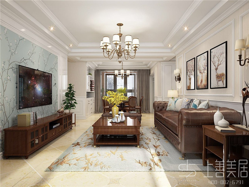 保利拉菲朗菲園147平美式裝修效果圖