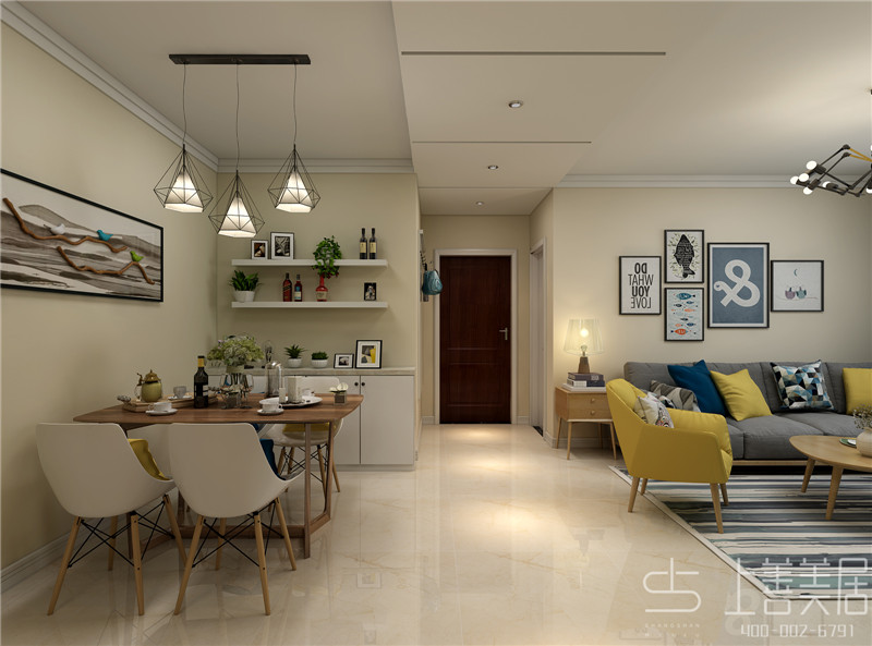 衡水悅湖之珠138平三美式輕奢裝修效果圖