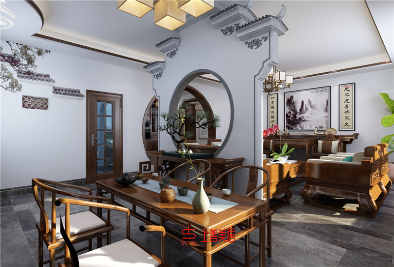 石家莊卓達玫瑰園400平別墅裝修效果圖