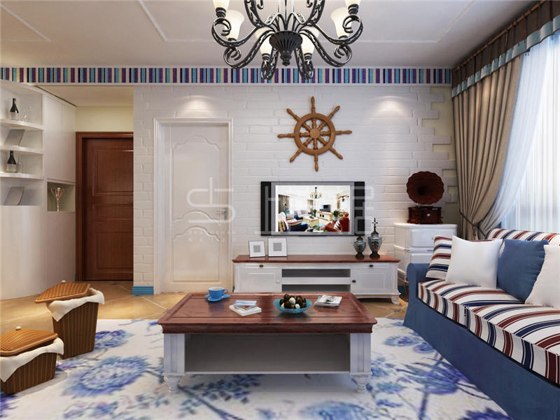 新源燕府110平地中海風(fēng)格