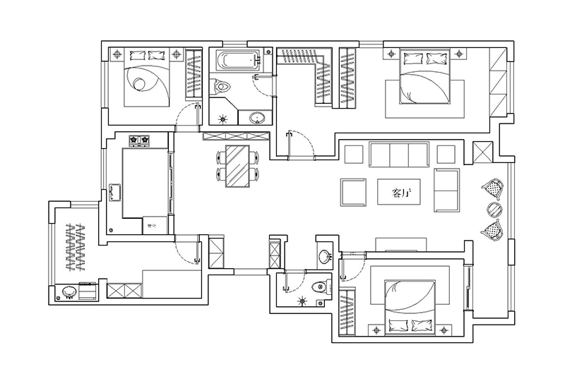 榮盛城160平簡約美式