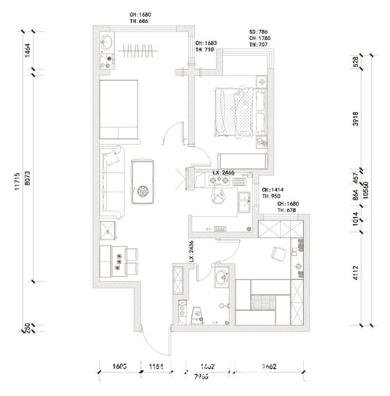 東南智匯城 95平現代裝修效果圖