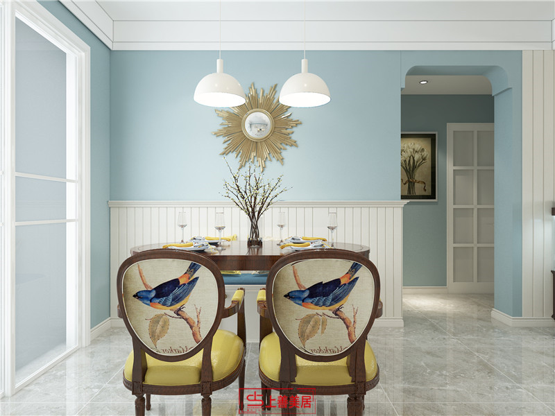 金馬小區(qū)90平美式風格餐廳