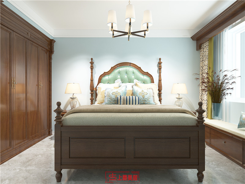 金馬小區(qū)90平美式風格臥室