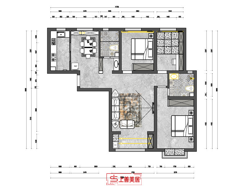 健康城/現(xiàn)代風(fēng)／117㎡