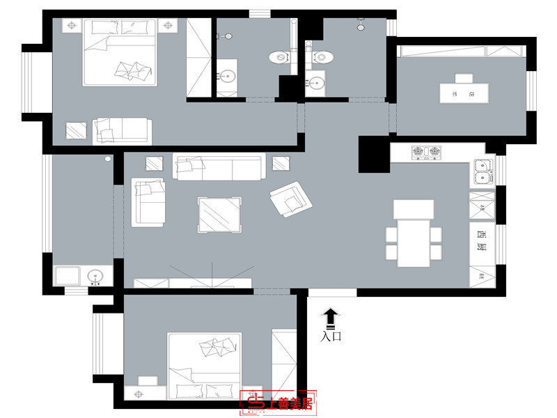 福美十號院/輕奢風格/128㎡
