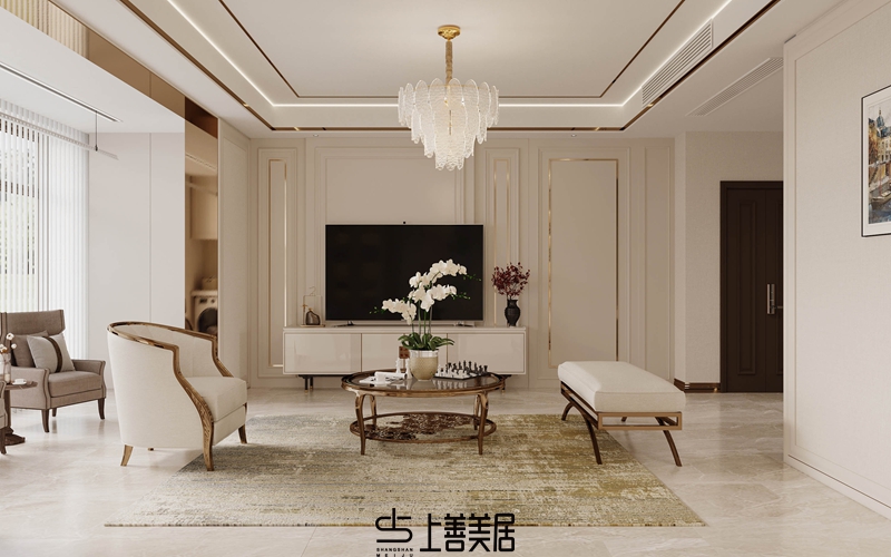 德賢華府160平簡歐風格裝修設(shè)計2