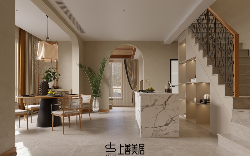 孔雀城350㎡田園風別墅裝修設計