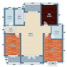 天璽名著3室2廳2衛(wèi)1廚139.00㎡戶型圖_副本