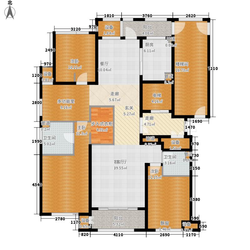 弘石灣3室2廳2衛(wèi)1廚131㎡戶型圖