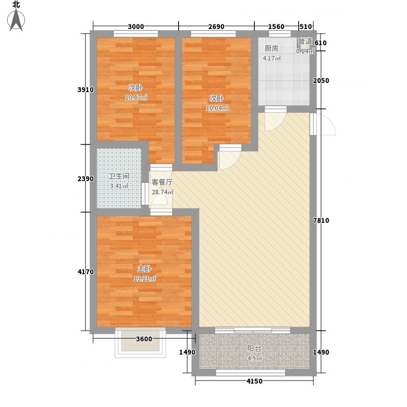 漢嘉海語(yǔ)城3室1廳1衛(wèi)1廚109.00㎡戶型圖
