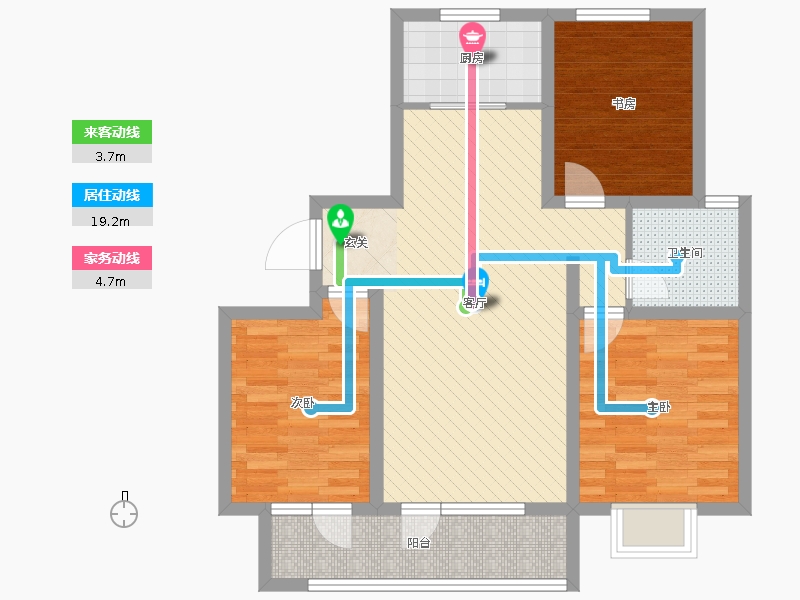 榮盛錦繡學(xué)府3室1廳1衛(wèi)1廚115.00動線圖