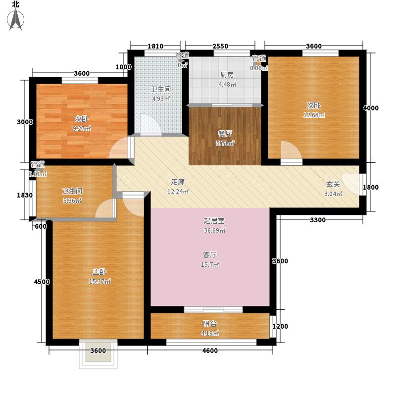 弘石灣3室2廳2衛(wèi)1廚133㎡戶型圖