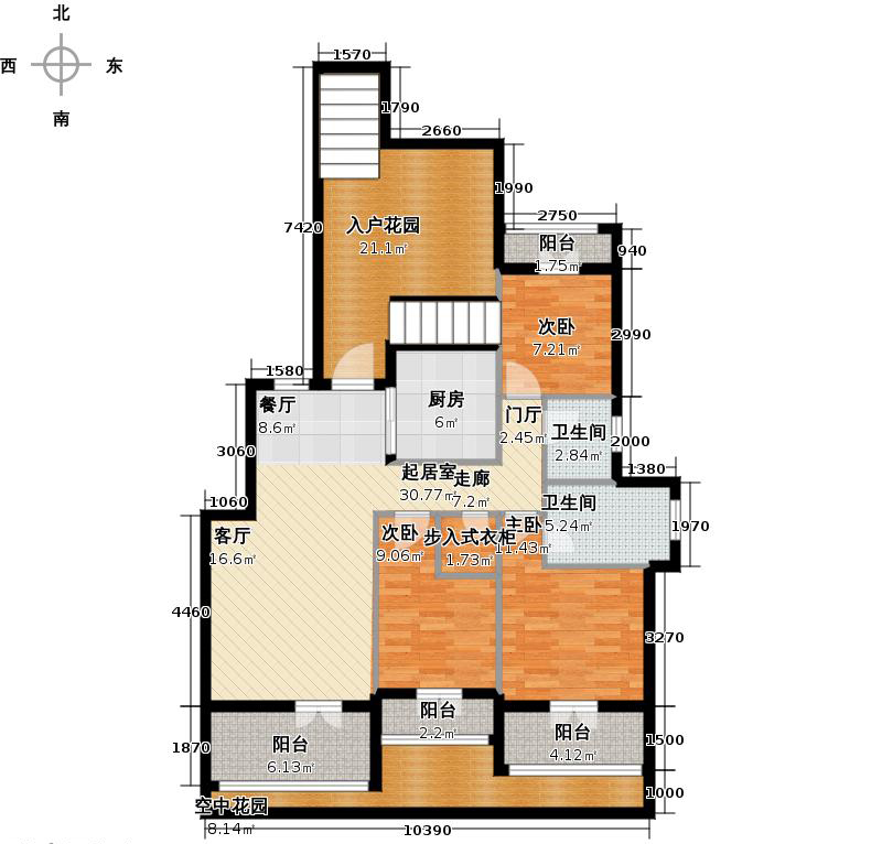 天下錦程3室2廳2衛(wèi)1廚137㎡戶型圖