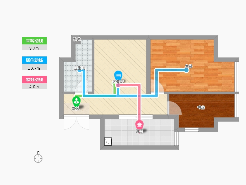 盛世御城2室2廳1衛(wèi)1廚67.00㎡動(dòng)靜線圖
