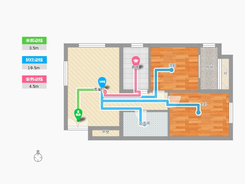 盛世御城2室1廳1衛(wèi)1廚75㎡動(dòng)靜線圖