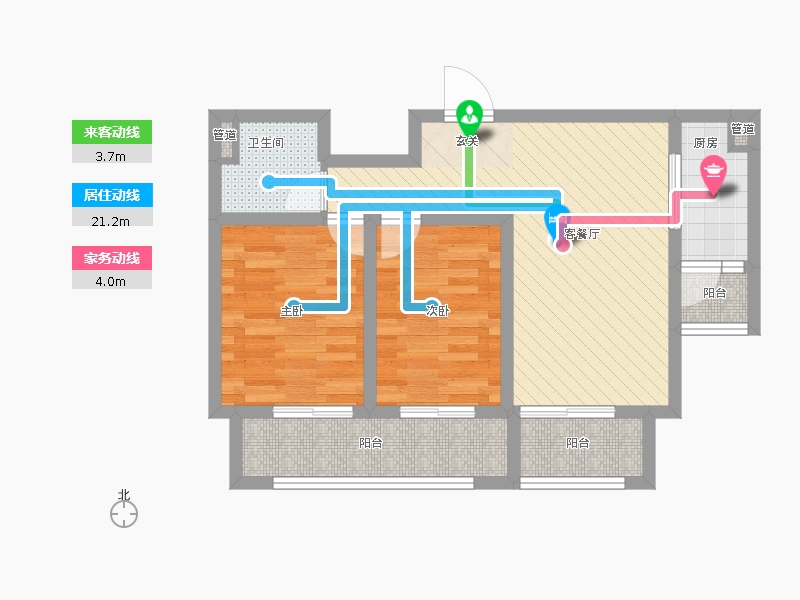 長久中心公園9號2室1廳1衛(wèi)1廚89㎡動靜線圖