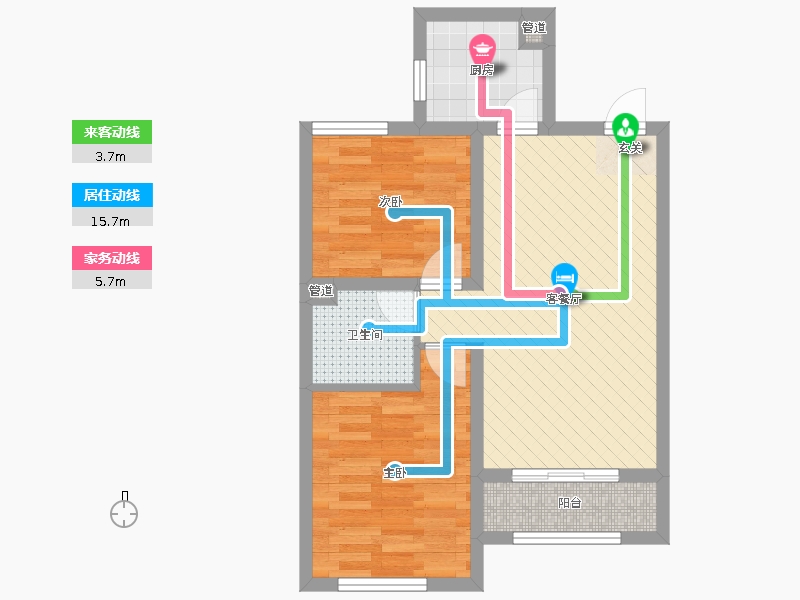 天海容天下2室2廳1衛(wèi)1廚88㎡動(dòng)靜線圖