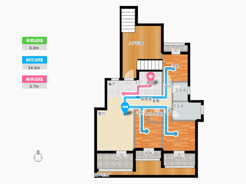 天下錦程花苑3室2廳2衛(wèi)1廚137㎡動(dòng)靜線圖