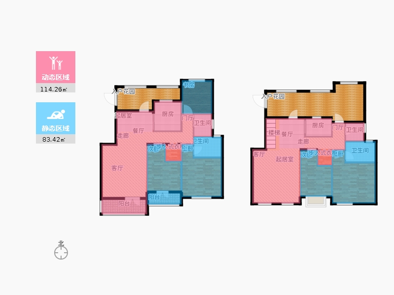 天下錦程5室3廳4衛(wèi)2廚296㎡動(dòng)靜分區(qū)圖