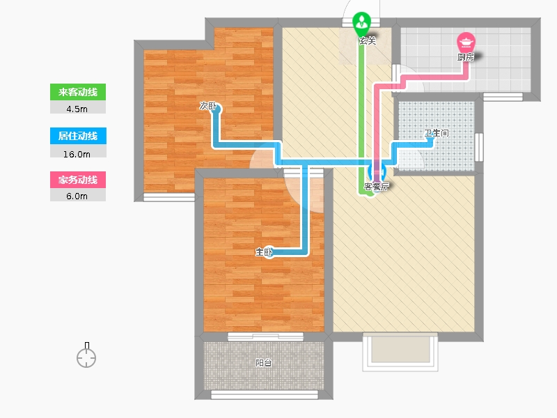 鉑宮時(shí)代2室2廳1衛(wèi)1廚93㎡動(dòng)靜線圖